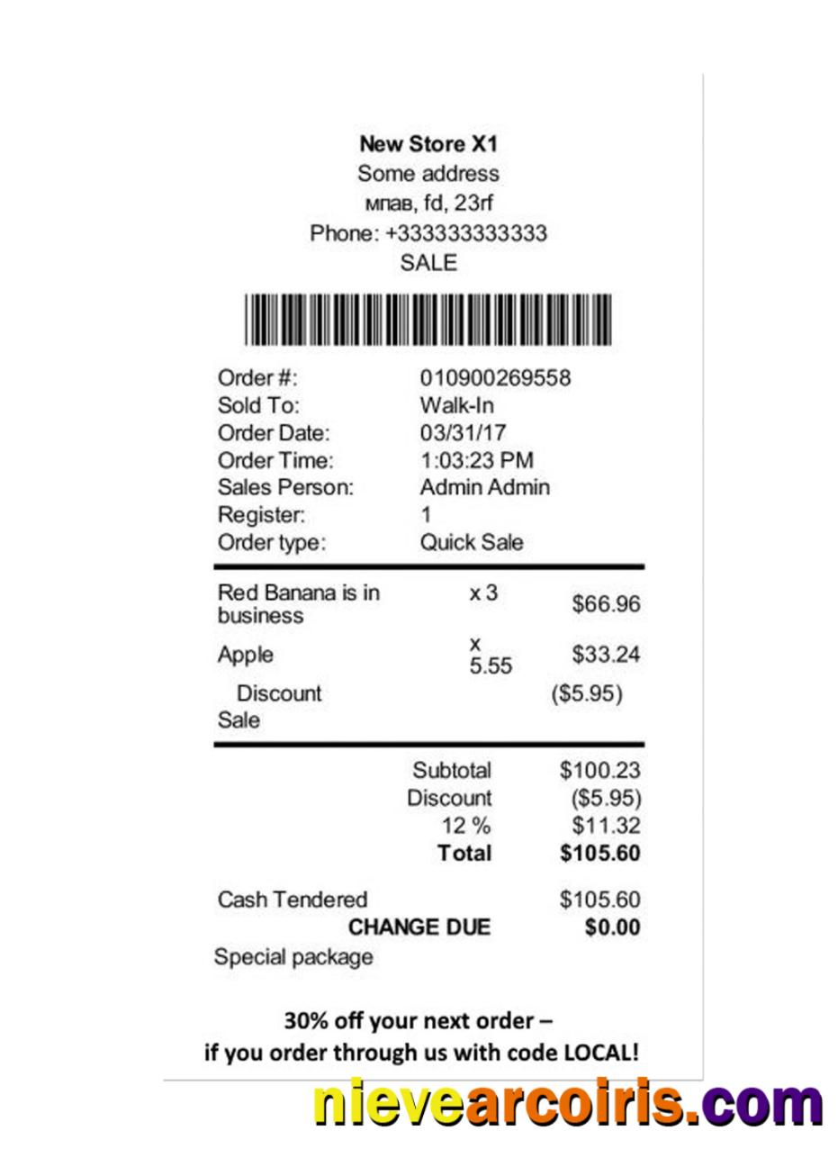 STORE payment receipt